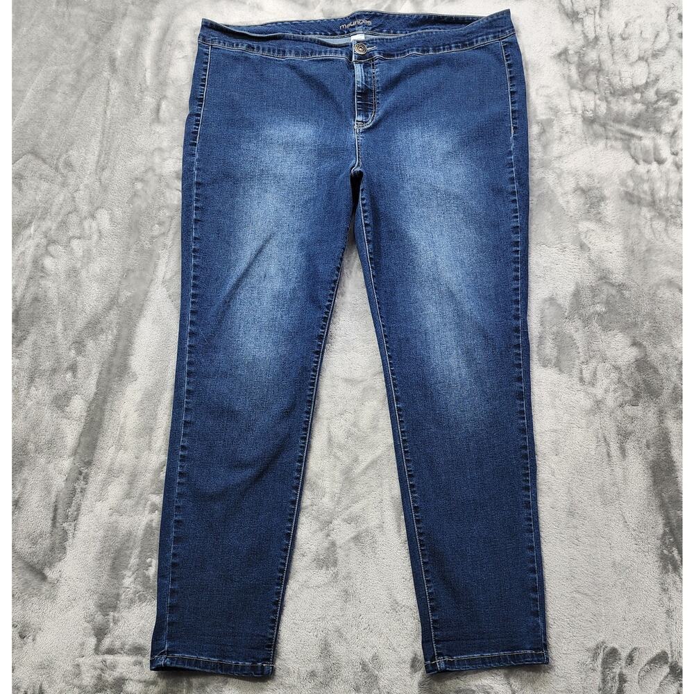 Maurices Jeans Womens 26‎ Blue High Rise Skinny Leg Ankle Stretch Denim Casual